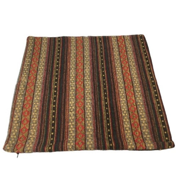 Boho Throw Pillow Cover 17X17 Bohemian Multi-Color Striped Diamond Tribal - Picture 1 of 7